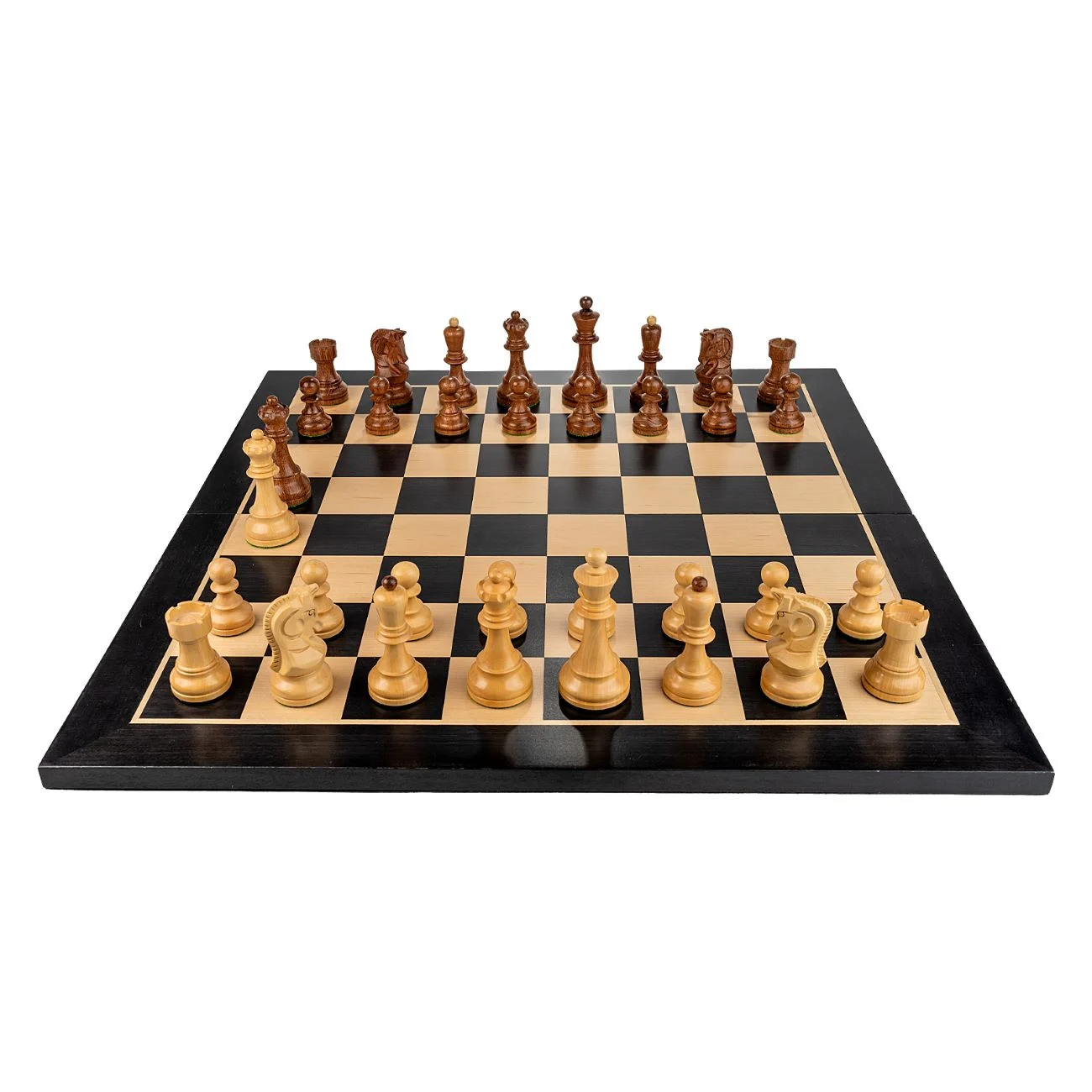 Seturi Sah - Piese Staunton 6 Dubrovnik cu Tabla de lemn pliabila - inlaid negru/artar, + cutie la alegere (opțional)