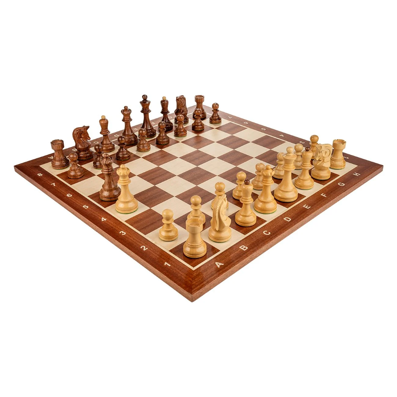 Seturi Sah - Piese Staunton 6 Dubrovnik cu Tabla de lemn mahon 55 x 55 mm + cutie la alegere (opțional)