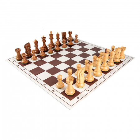 Seturi Sah - Set sah cu piese de lemn Staunton 5 Zagreb si tabla PVC 47mm