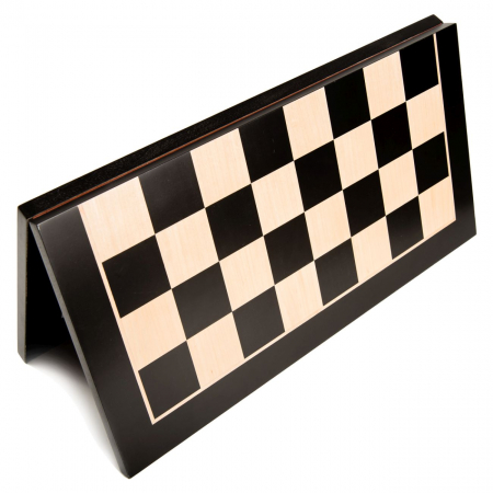 Table De Sah - Tabla sah lemn pliabila-inlaid negru/artar, 48x48, patrat 50mm