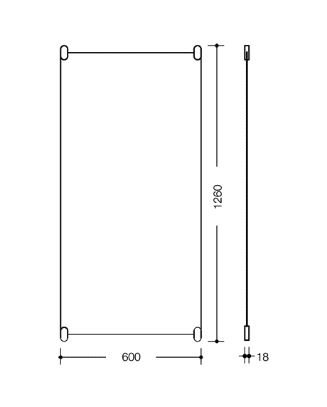 Oglinda dreptunghiulara sticla 1200x600x6mm Hewi-big