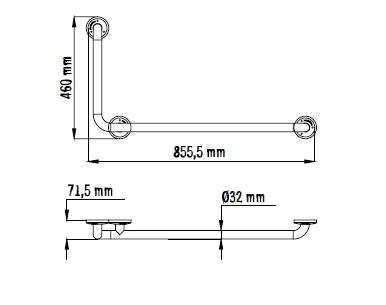 Bara 90° inox fixare 3 puncte dreapta BAD090CS-big