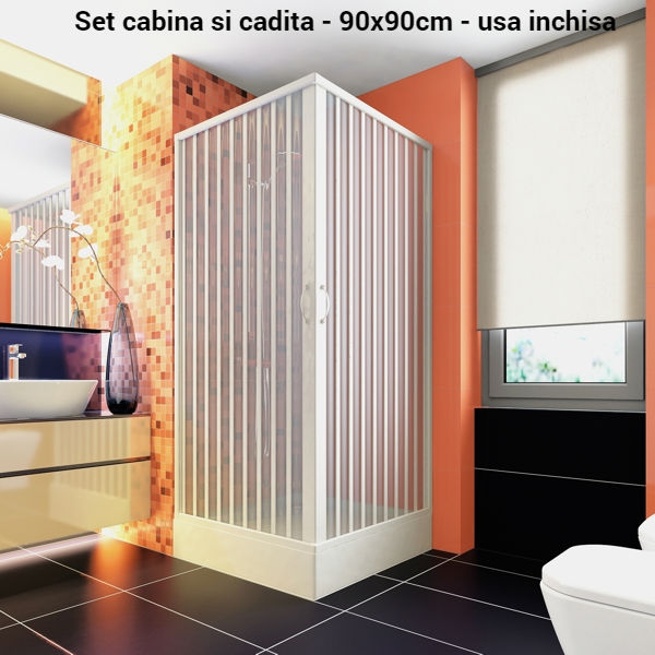 Set cabina dus si cadita dus 90x90 cm patrate-big