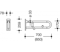 Bara rabatabila vertical sprijin lateral cu buton functie flush1
