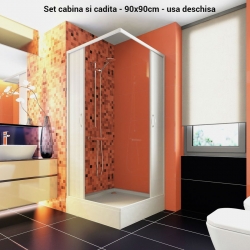 Set cabina dus si cadita dus 90x90 cm patrate2