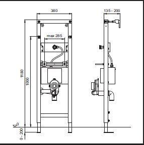 Suport pisoar cu sistem spalare electronic Wisa XS1