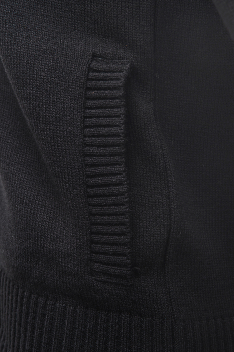 jacheta-militara-neagra-fermoar-buzunare-tricotate [3]