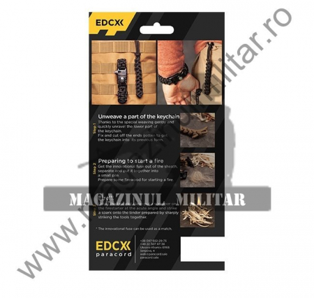 Bratara paracord supravietuire Flaming Lizzard, neagra [2]