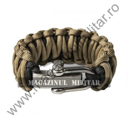 Supravietuire, outdoor - Bratara paracord Double cobra, Coyote brown