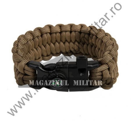 Supravietuire, outdoor - Bratara paracord supravietuire Loops coyote