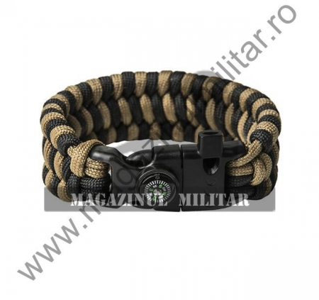 Supravietuire, outdoor - Bratara paracord supravietuire Trilobite black olive