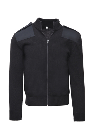 Imbracaminte - jacheta-militara-neagra-fermoar-buzunare-tricotate