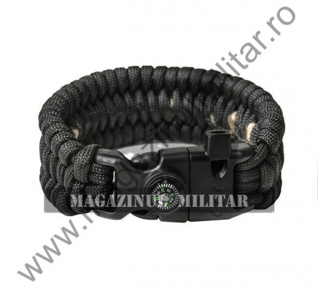 Supravietuire, outdoor - Bratara paracord supravietuire Trilobite black