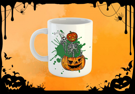 # Halloween - Cană Skeleton pumpkin