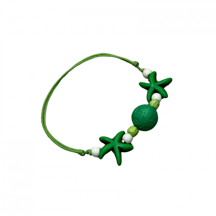 Bratara aromaterapie pentru copii, Green Starfish, cu magnezit și lavă [2]