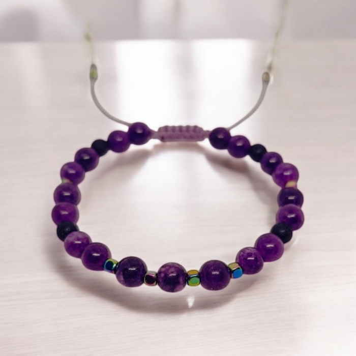 Bratara aromaterapie Serenity, cu Ametist, Lava si Hematit [2]