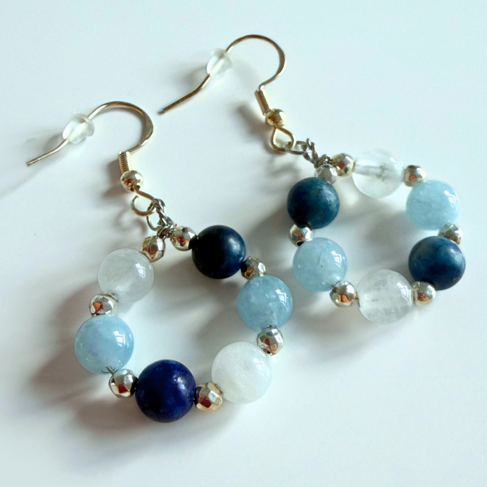 Cercei cu Acvamarin, Lapis Lazuli, Cuart si Hematit - Authenticity [2]