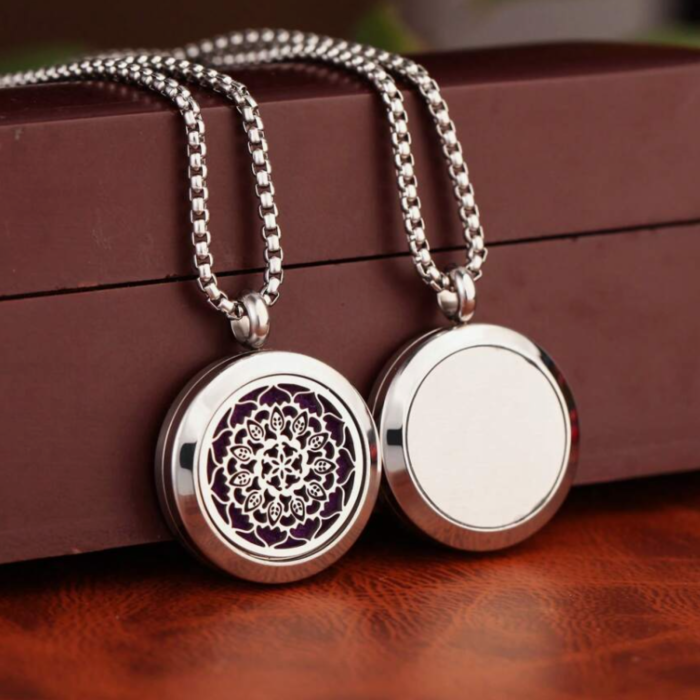 Colier aromaterapie Mandala, argintiu, 22 mm [2]