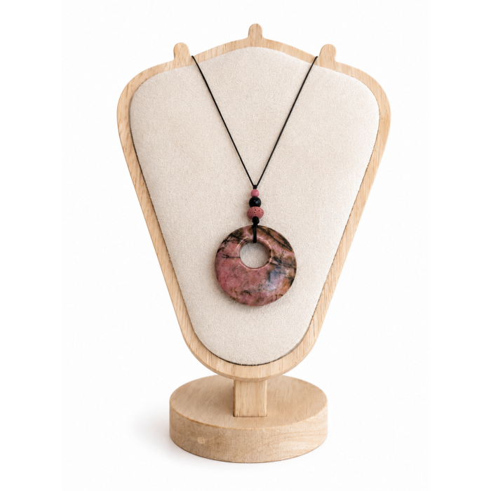 Colier aromaterapie reglabil cu Rodonit, Obsidian si Lava - All of You [5]