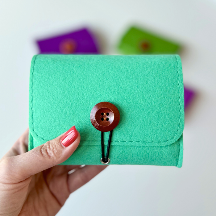 Portofel din fetru turcoaz pentru uleiuri esentiale [2]