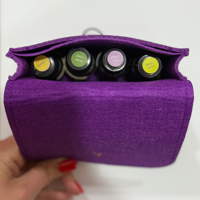 Portofel din fetru mov pentru uleiuri esentiale [2]