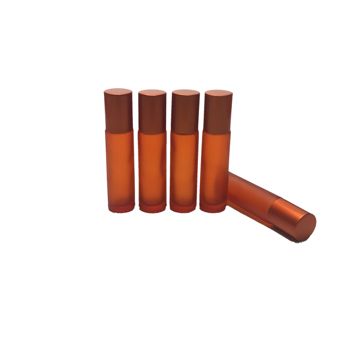 Recipient roll-on sticla portocalie frosted, 10 ml [2]