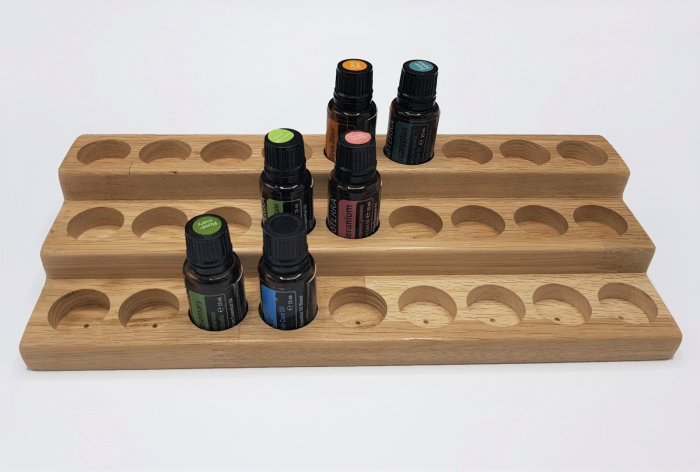 Suport din lemn de stejar pentru sticlute de ulei esential 15 ml [5]