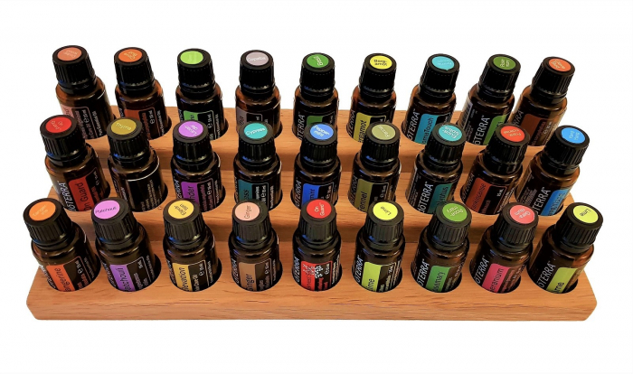 Suport din lemn de stejar pentru sticlute de ulei esential 15 ml [2]