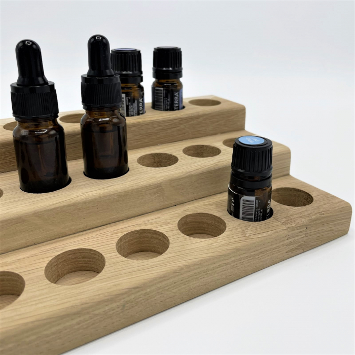 Suport din lemn de stejar pentru sticlute de ulei esential 5/10 ml [4]
