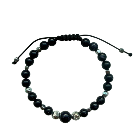 Bratara aromaterapie cu Blue Goldstone si Lava - Shine On [3]