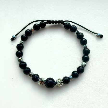 Bratara aromaterapie cu Blue Goldstone si Lava - Shine On [4]