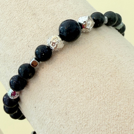 Bratara aromaterapie cu Blue Goldstone si Lava - Shine On [1]