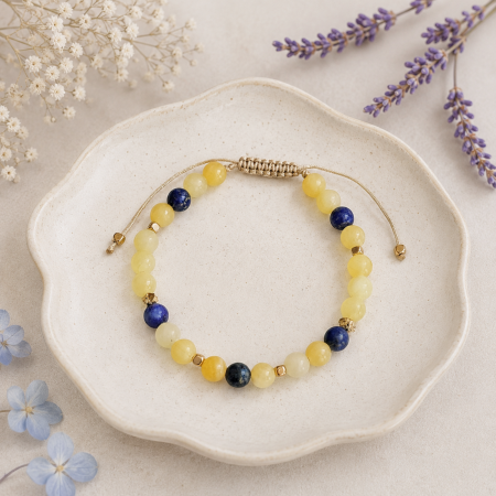 Bratari - Bratara aromaterapie cu Jad Galben, Lapis Lazuli si Lava - Bright Spirit