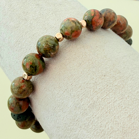 Bratara aromaterapie cu Unakit, Hematit si Lava - Balance [1]