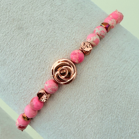 Bratara aromaterapie pentru copii cu Jasp, Hematit si Lava - Magic Rose [1]