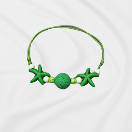 Bratara aromaterapie pentru copii, Green Starfish, cu magnezit și lavă
