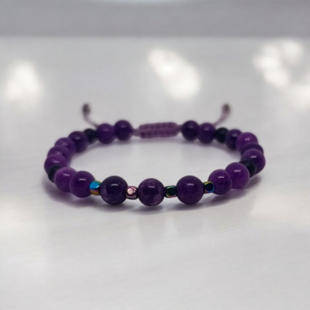 Bratara aromaterapie Serenity, cu Ametist, Lava si Hematit [2]