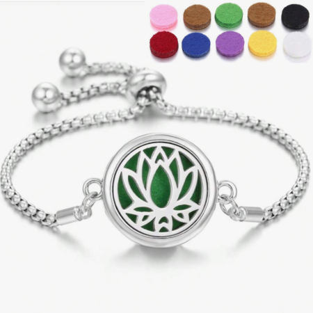 Bratari Inox - Bratara reglabila pentru uleiuri esentiale, Lotus