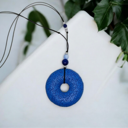 Coliere - Colier aromaterapie cu Roca vulcanica, Lapis Lazuli, Acvamarin si Hematit
