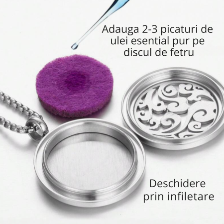 Colier aromaterapie Flower of Life, argintiu, 30 mm [2]
