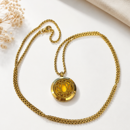 Colier aromaterapie Lotus, auriu, 22 mm [1]