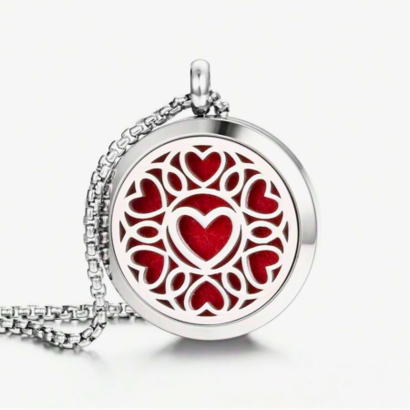 Coliere Inox - Colier aromaterapie Love, argintiu, 30 mm