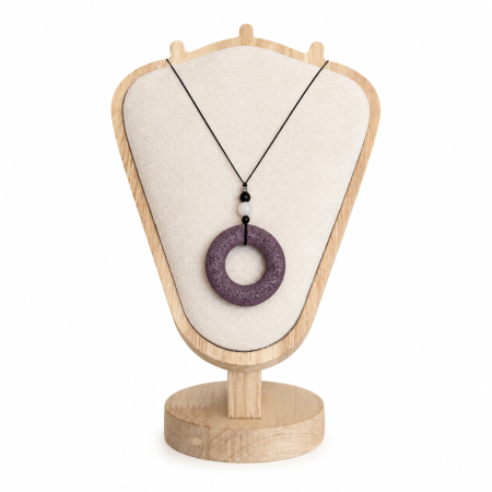 Colier aromaterapie reglabil cu Obsidian, Cuart roz, Hematit si Lava - Inner Circle [3]