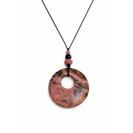 Colier aromaterapie reglabil cu Rodonit, Obsidian si Lava - All of You [1]