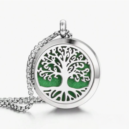 Coliere Cristale si Lava - Colier aromaterapie Tree of Life, 30 mm