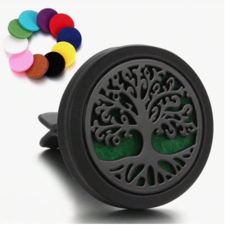 Difuzor auto pentru uleiuri esentiale - Tree of Life Black