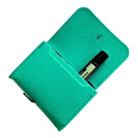 Portofel din fetru turcoaz pentru uleiuri esentiale [2]