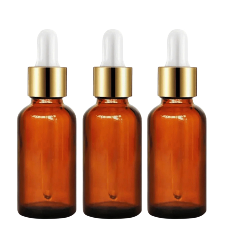 Recipiente - Set 3 sticle ambra cu pipeta, 30 ml