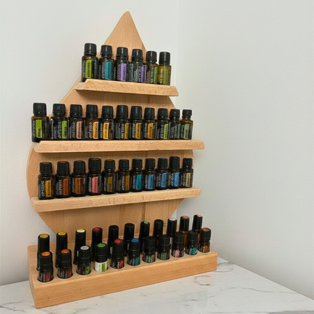 Suport de birou Magic Drop pentru 50 uleiuri esentiale,  fag [1]