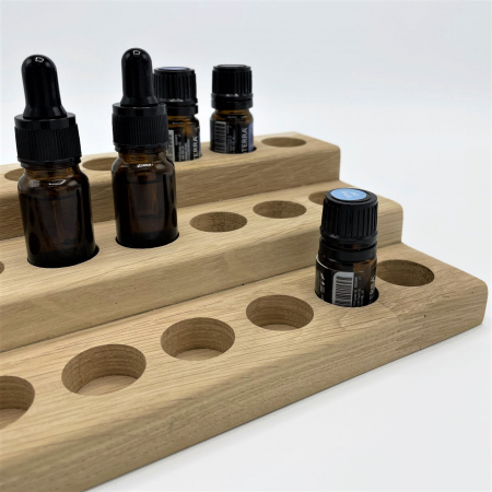 Suport din lemn de stejar pentru sticlute de ulei esential 5/10 ml [3]